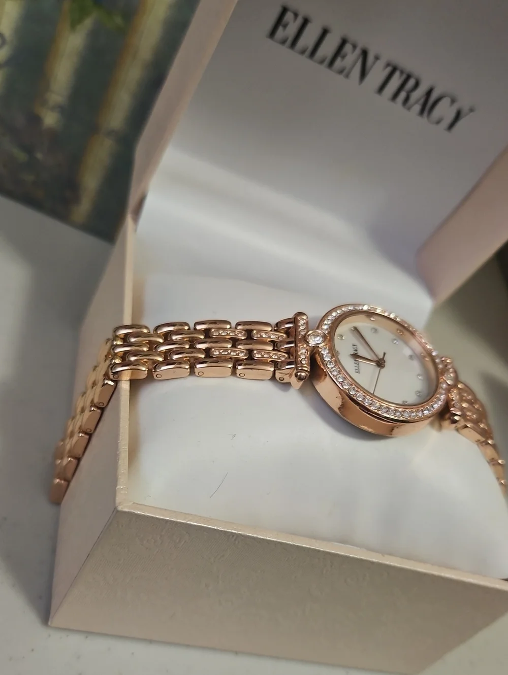 Watch Rose Gold With White Sapphires Round Fancy Formal Wear Costume Jewery 8